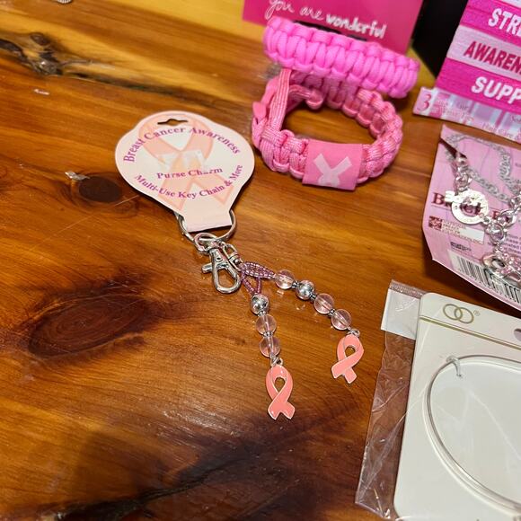 Breast Cancer Awareness Pink Ribbon Jewelry Lot 11 Pink Power Sandra Magsamen - Picture 9 of 11